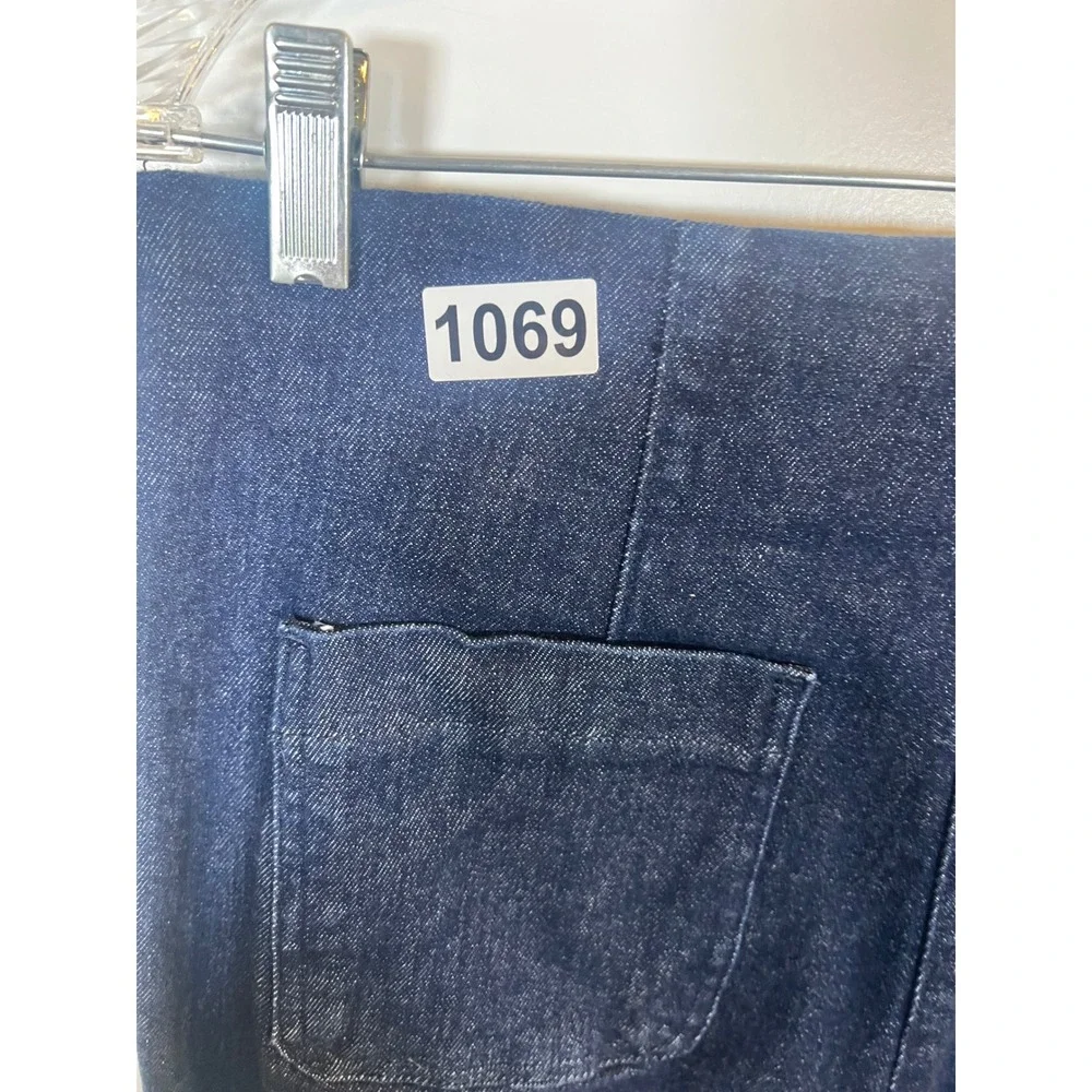 SPANX‎ Women Denim Flare Pants Front Seam Indigo Blue XL